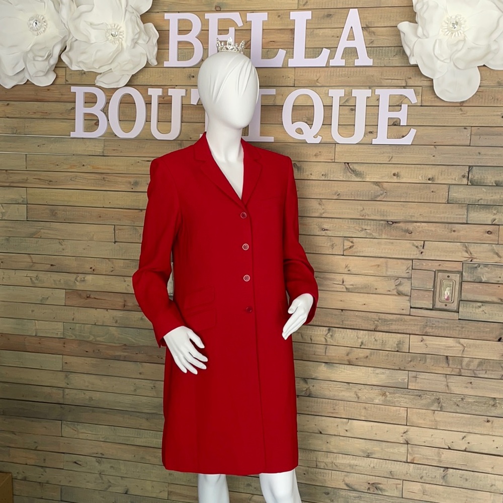 LIZ CLAIBORNE Classics Red Long Button up Jacket❤️